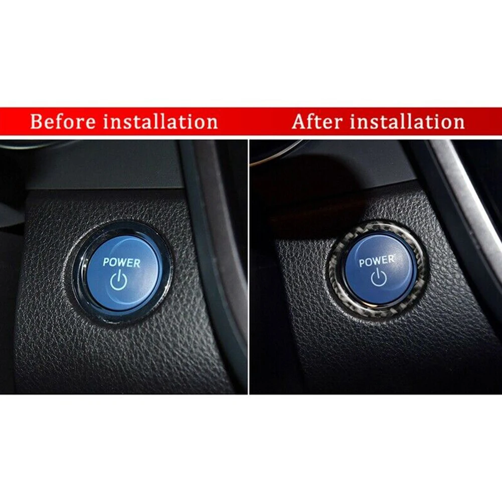 Car Sticker for Toyota Camry 2018 2019 Carbon Fiber Engine Start Stop Button Ring Cover Trim Interior Decoration Accessories | Автомобили
