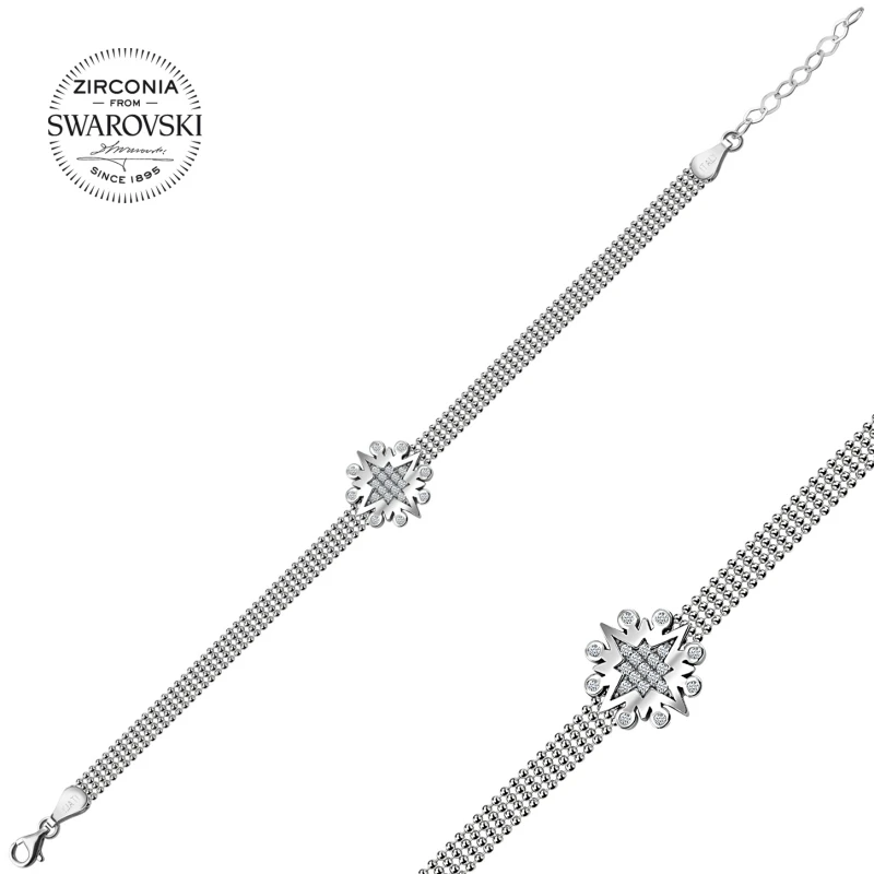 

Silverlina Silver Swarovski Zirconia Cubic Zirconia Star Bracelet