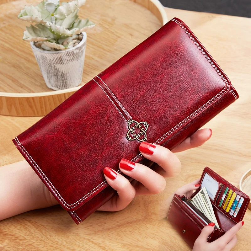 

2021 New Women's Wallet portfel damski Money Bag Lady Long Leather Clutch Bag Wallet Card Holder carteras para mujer
