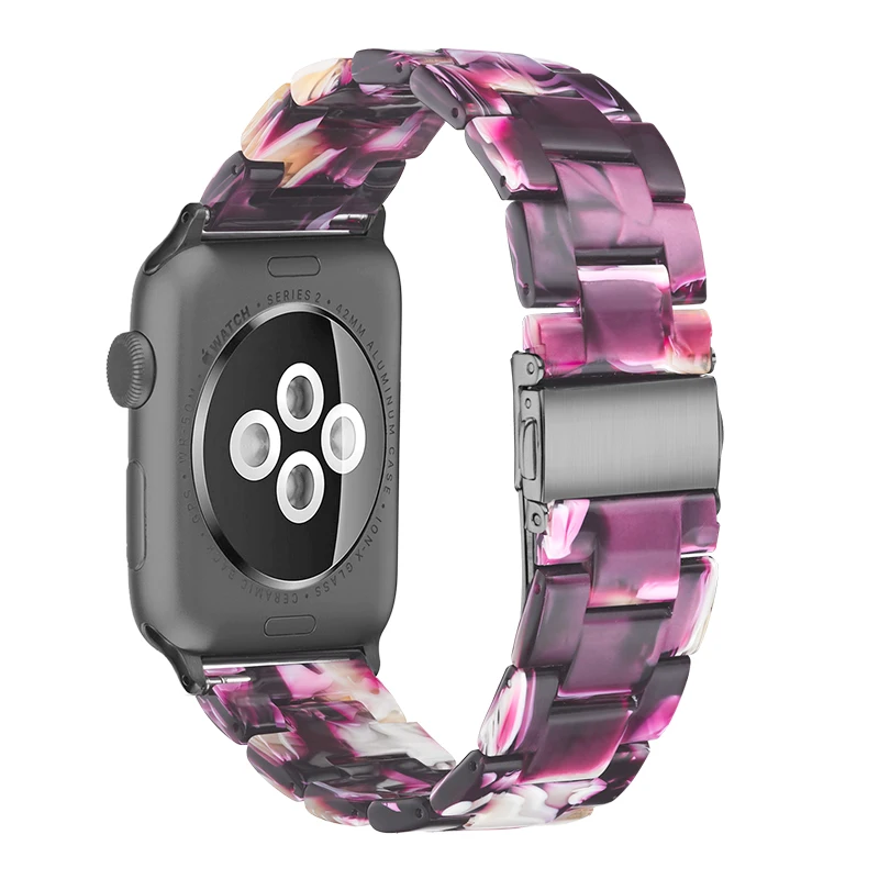 

Flash Purple Strap forapple Watch band Se 6 540mm44mmResin for iWatch Band For iWatch Series 3 2 1 42mm38mmWristbands Adjustment