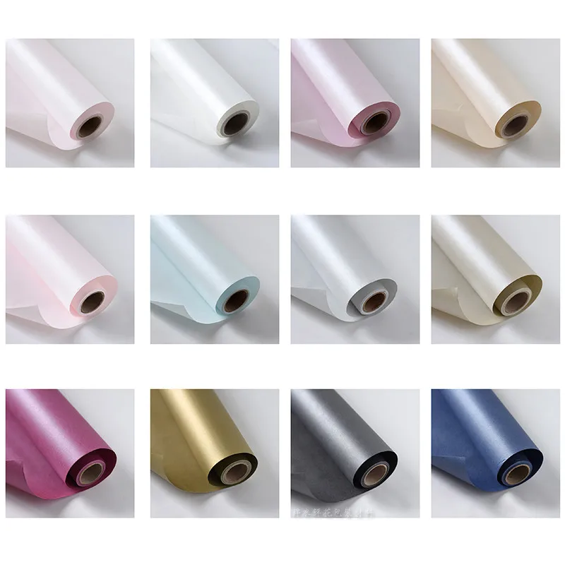 

15 Yards Silver Pearl Paper Roll Flower Wrapping Paper Waterproof Kraft Paper Gift PackagingFlorist Packing Material Russian