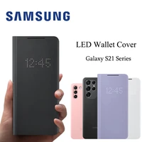 100 original samsung led smart view cover wallet flip case auto sleep leather cover for galaxy s21s21 ultra s21 s21 plus 5g