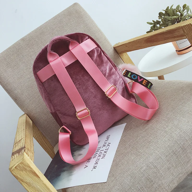 Женский рюкзак RIEZMAN модные мягкие бархатные школьные сумки для девочек