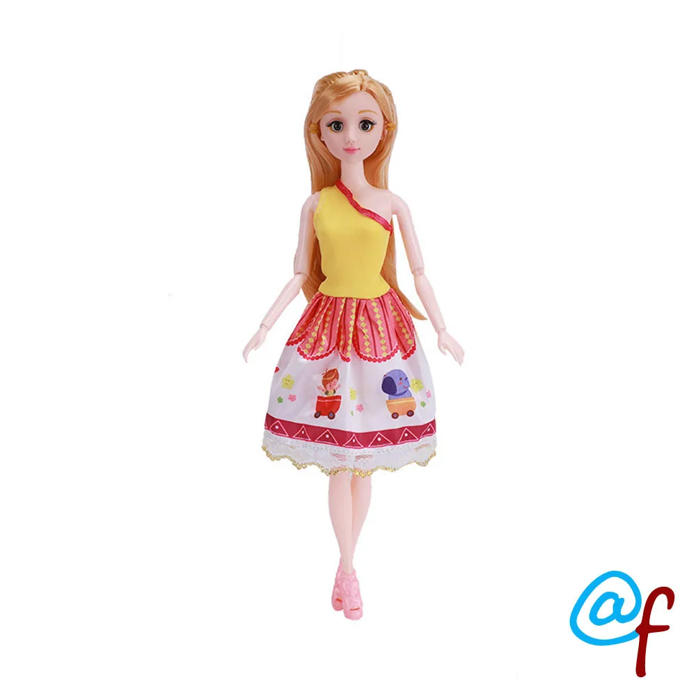 N-7 1-set Cartoon Pattern Doll Clothes Girl DIY for 1/6 OOAK Beauty Doll's Dress A Brand Head As Gift If 3sets or More