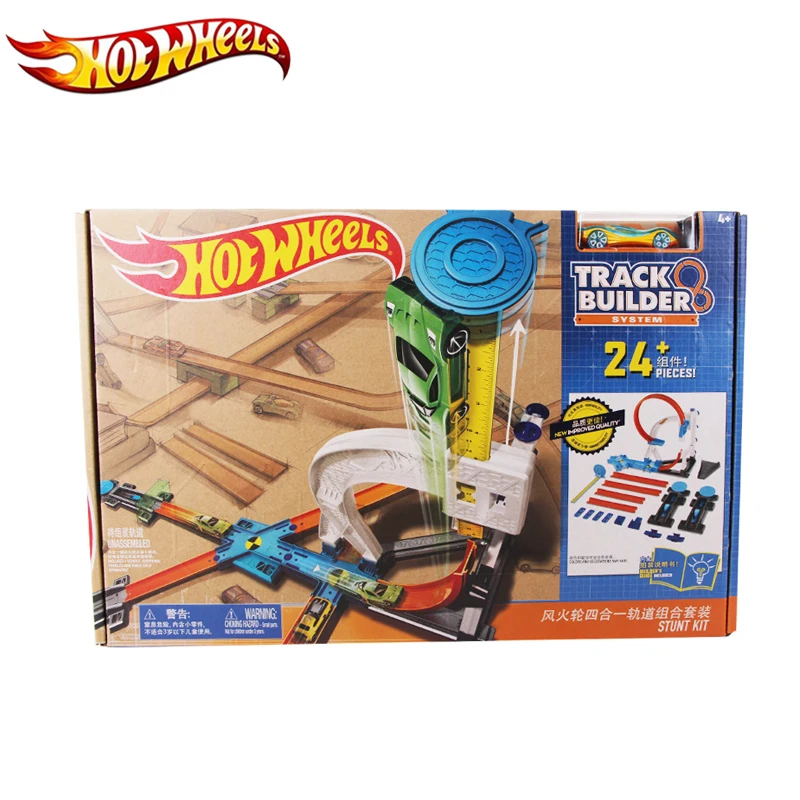 Оригинальный конструктор Hot Wheels 4 в 1 супер-трек модель автомобиля детские