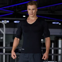men fake abs muscles shaper invisible 8 pack pec underwear padded shirts strong chest stomach body tops