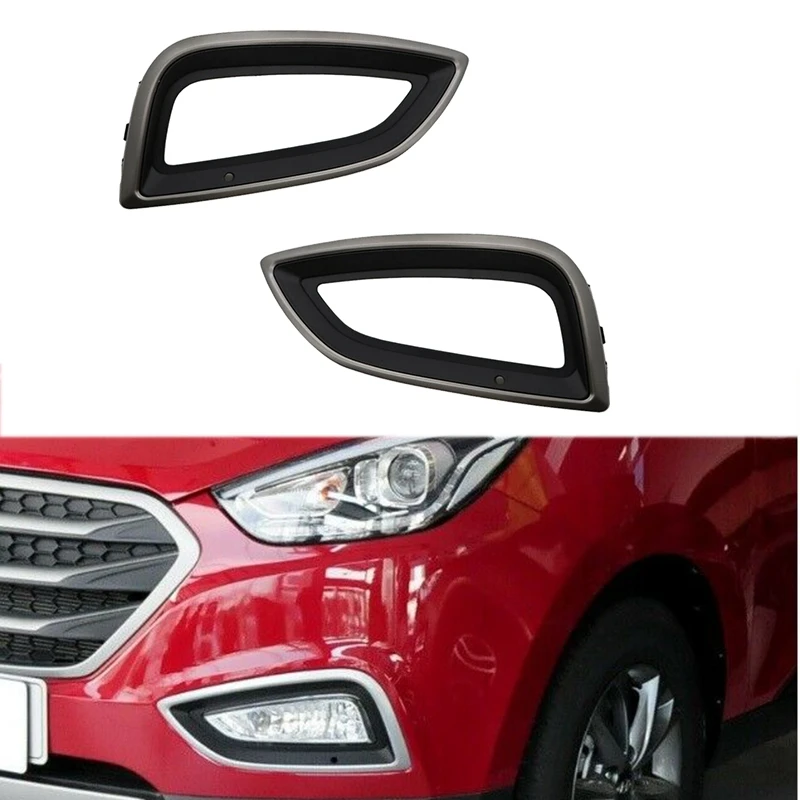 

2Pcs Car Fog Lamp Frame Front Fog Lamp Cover Plate for Hyundai IX35 2013-2015