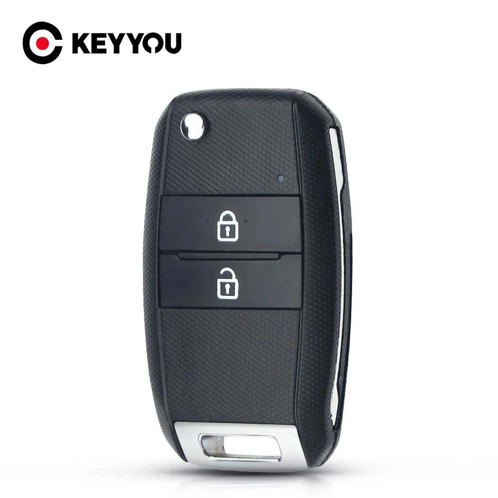 KEYYOU Folding Flip 2 Buttons Remote Key Shell For Kia K3 K5 Replacement Car Key Blanks Case Fob Cover Uncut HY18 Blade