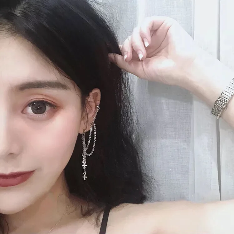 Для женщин в стиле панк хип-хоп Длинная кисточка цепочка серьги виде капель