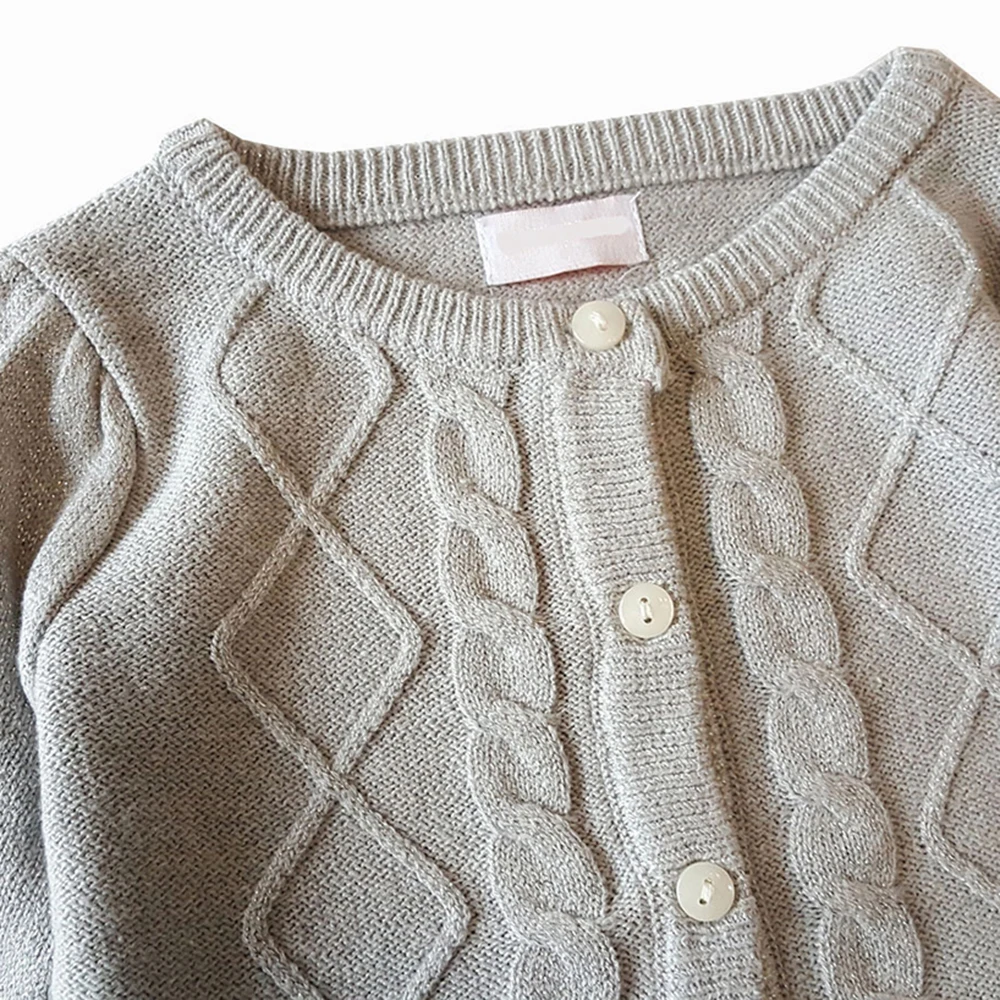 Шикарный вязаный кардиган серого цвета мягкая детская одежда на весну и осень