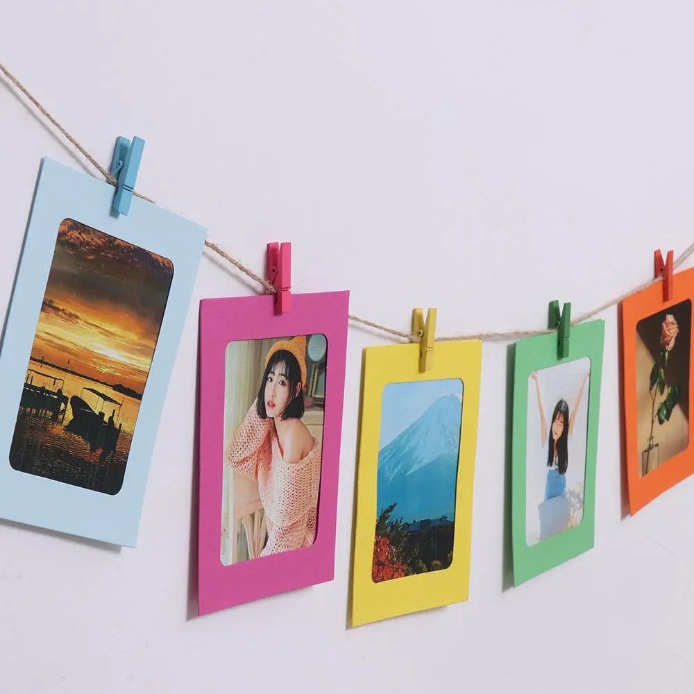 Цветная бумажная фоторамка красочный набор картинный коврик деревянный зажим