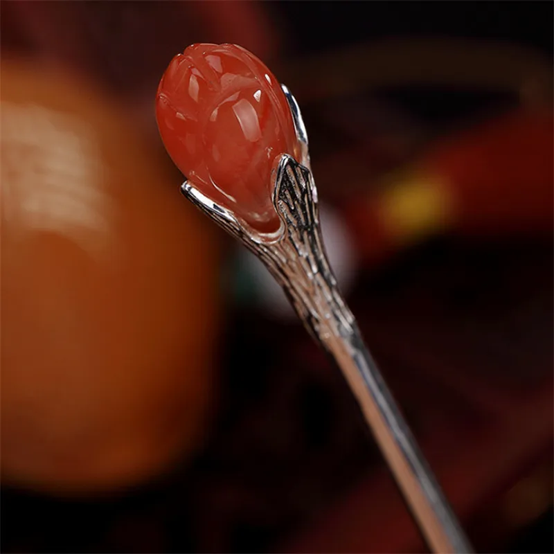 Ювелирные украшения для волос с натуральным нефритом И агатом Uglyless женщин модные