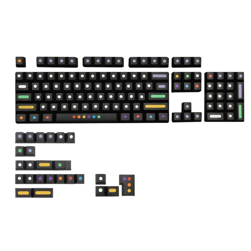 

Набор ключей с 129 клавишами, Iso макет вишневого профиля PBT, 5-сторонние сублимационные колпачки для механической клавиатуры с 61/87/104/108 клавиша...