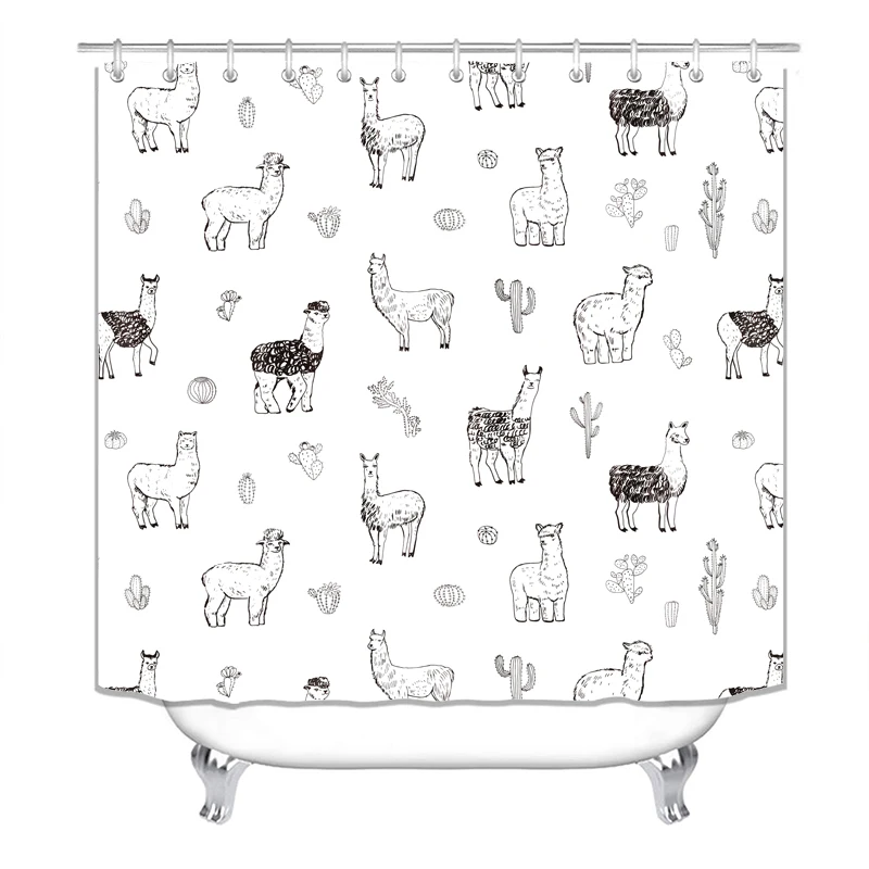 Занавеска для душа занавеска ванной комнаты аксессуары-хлопковые шторы белая