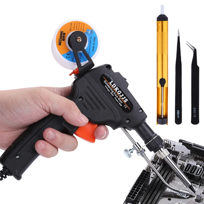 

110V/220V 60W Hand-held Electric Soldering Iron Internal Heating Soldering Gun Solda Automatically Send Tin BGA Welding Tools
