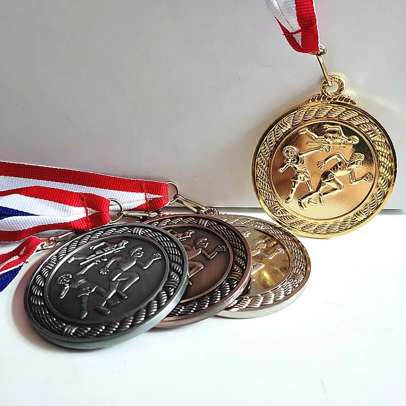 

4 Colors riathlon medal School Sports Medal Gold Silver Bronze Motion, Honor Communication Ability/self-confidence Developing