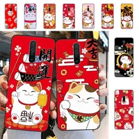 yndfcnb cute japanese cartoon lucky cat phone case for redmi 5 6 7 8 9 a 5plus k20 4x 6 cover