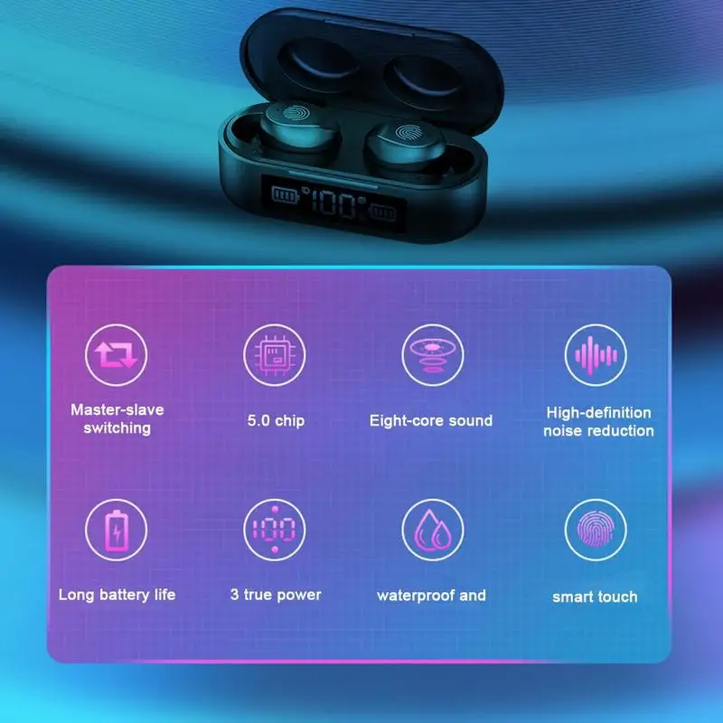 Портативные миниатюрные стереонаушники Беспроводная Bluetooth 5 0 бинауральная