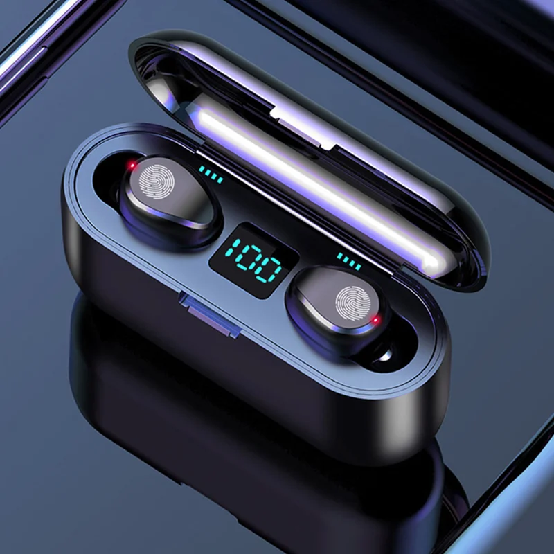 

F9 TWS Wireless Earphone Bluetooth V5.0 Touch Bluetooth Headphone LED Display 2000mAh Charging Box Sport Headsets HD Stereo
