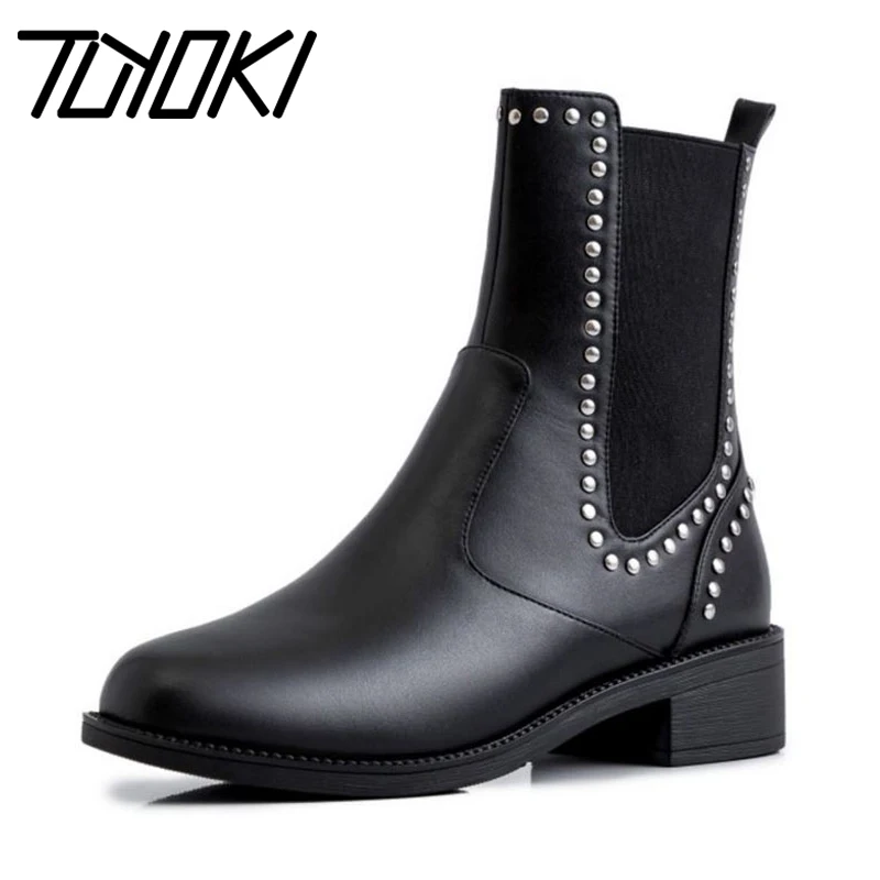 Tuyoki Лидер продаж настоящие кожаные ботильоны на высоком каблуке ботинки