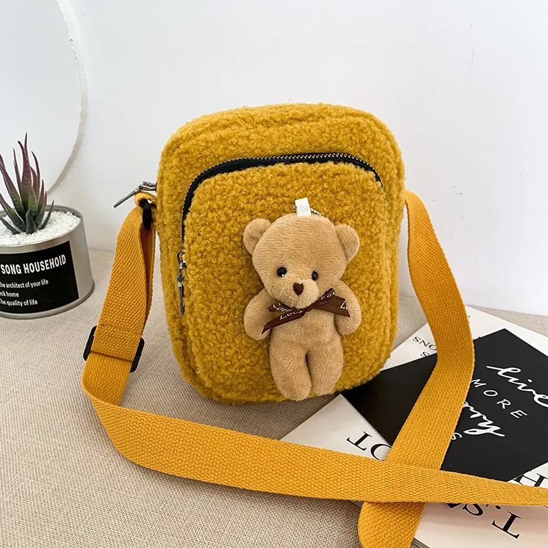 

2020 плюшевый медвежонок монета квадратная сумка и кошелек для девочек и мальчиков маленькая сумка для смены Детский кошелек детские Деньги ...