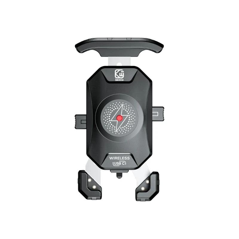 

12V Motorcycle Rear-view Mirror 15W Wireless Charger + Type C PD 20W Fast Charge Phone Holder Stand for 3.5-6.5" phone LX0A