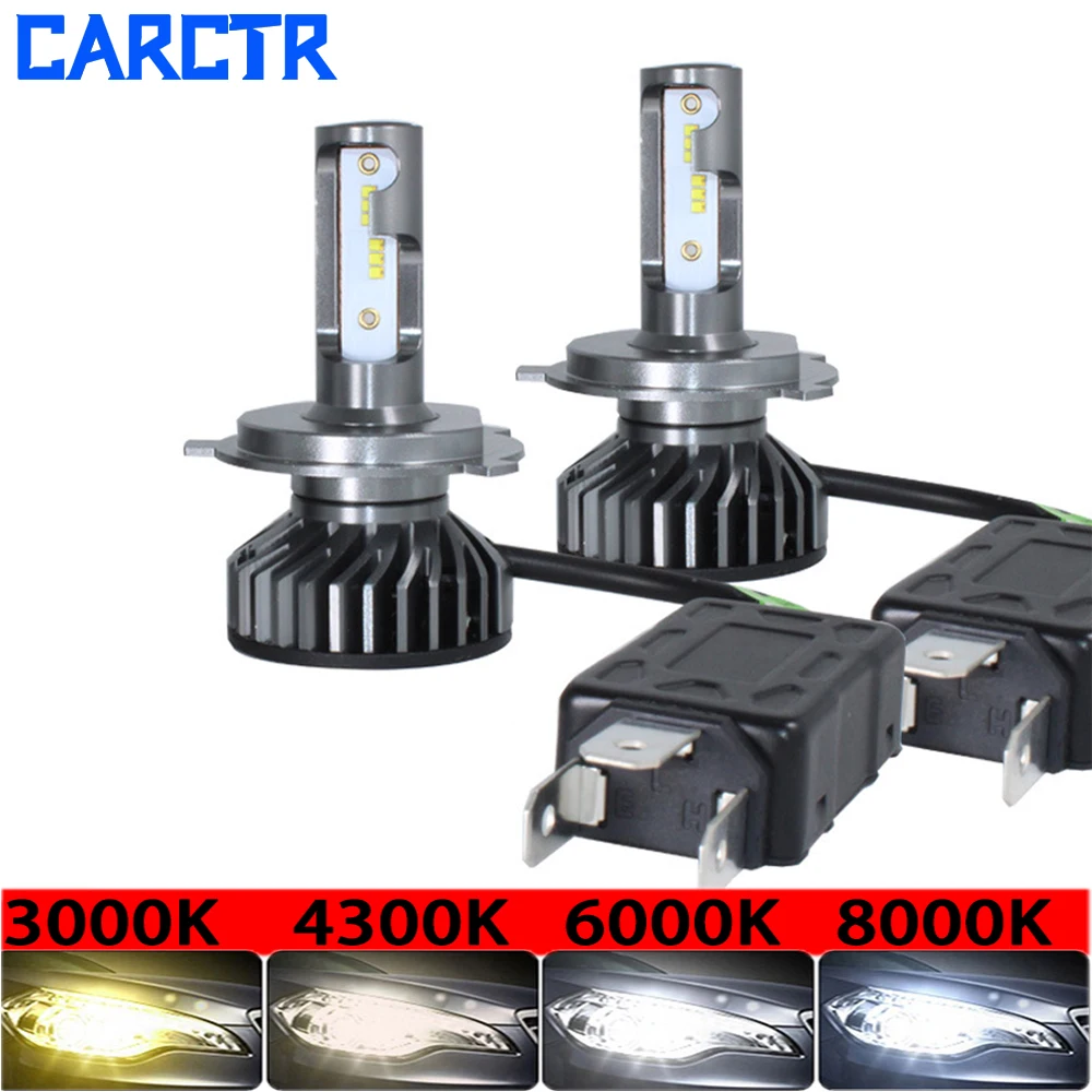 

Светодиодные лампы CARCTR для автомобильных фар, H4 светодиодный H7 светодиодный H11, H1, H9, 60 Вт, 6000 К, 4000 лм, 30 Вт, 9005