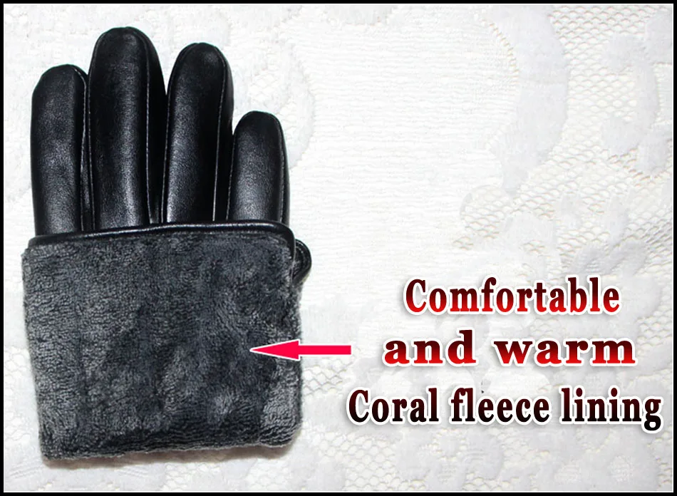 Кожаные перчатки мужские высококачественные из козьей кожи осень и зима на