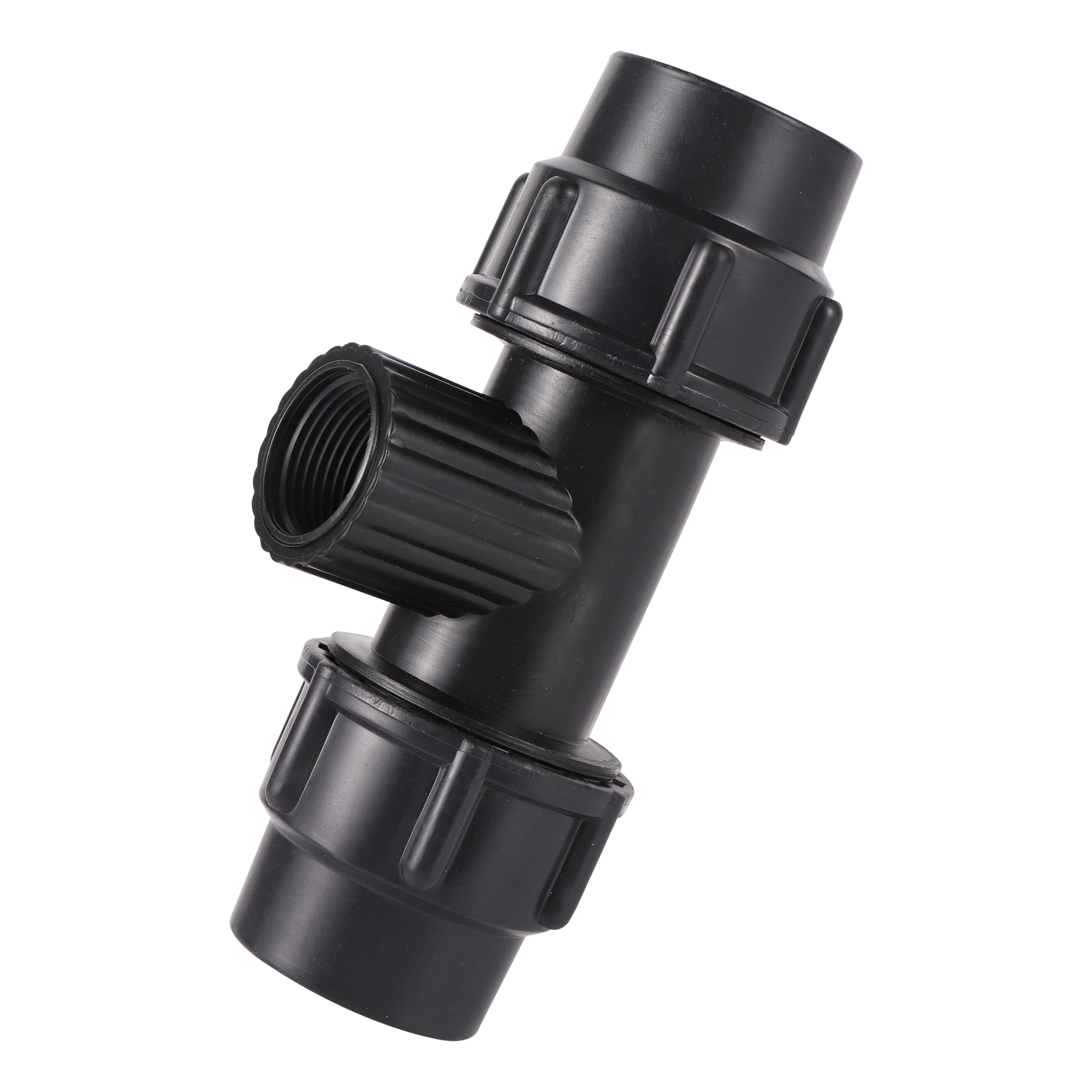 Black 1/2" 3/4" 1" Thread to 20/25/32mm HDPE Pipe Connector PE PVC Irrigation Tube Tee 3-Way Conversion Locked Joint | Дом и сад