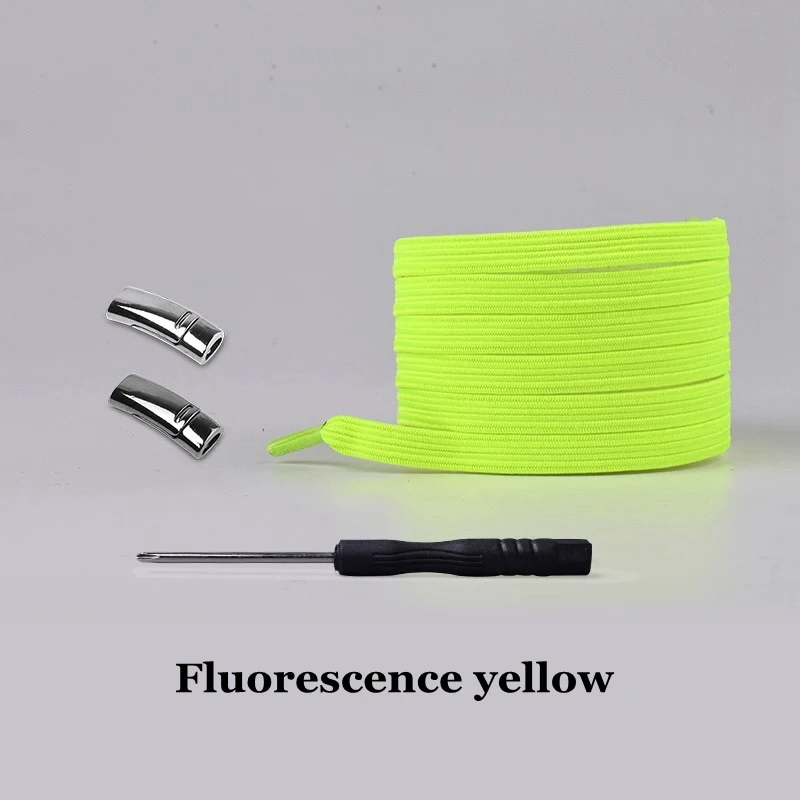 Fluorescence yellow 1 пара, 24 цвета, плоские магнитные шнурки, эластичные шнурки без завязок, шнурки для обуви для детей, взрослых, унисекс, сникерсы, шнурки, шнурки для быстрого отдыха - Цвет: Fluorescence yellow