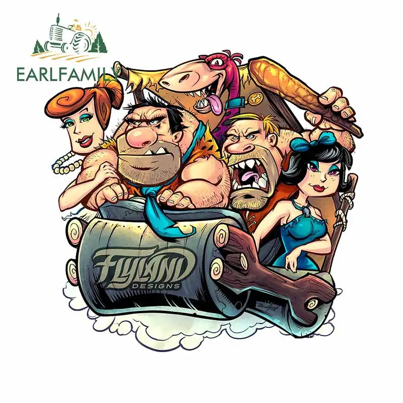 EARLFAMILY 13 см x 12 5 для Flintstones Parody мотоциклетные автомобильные наклейки