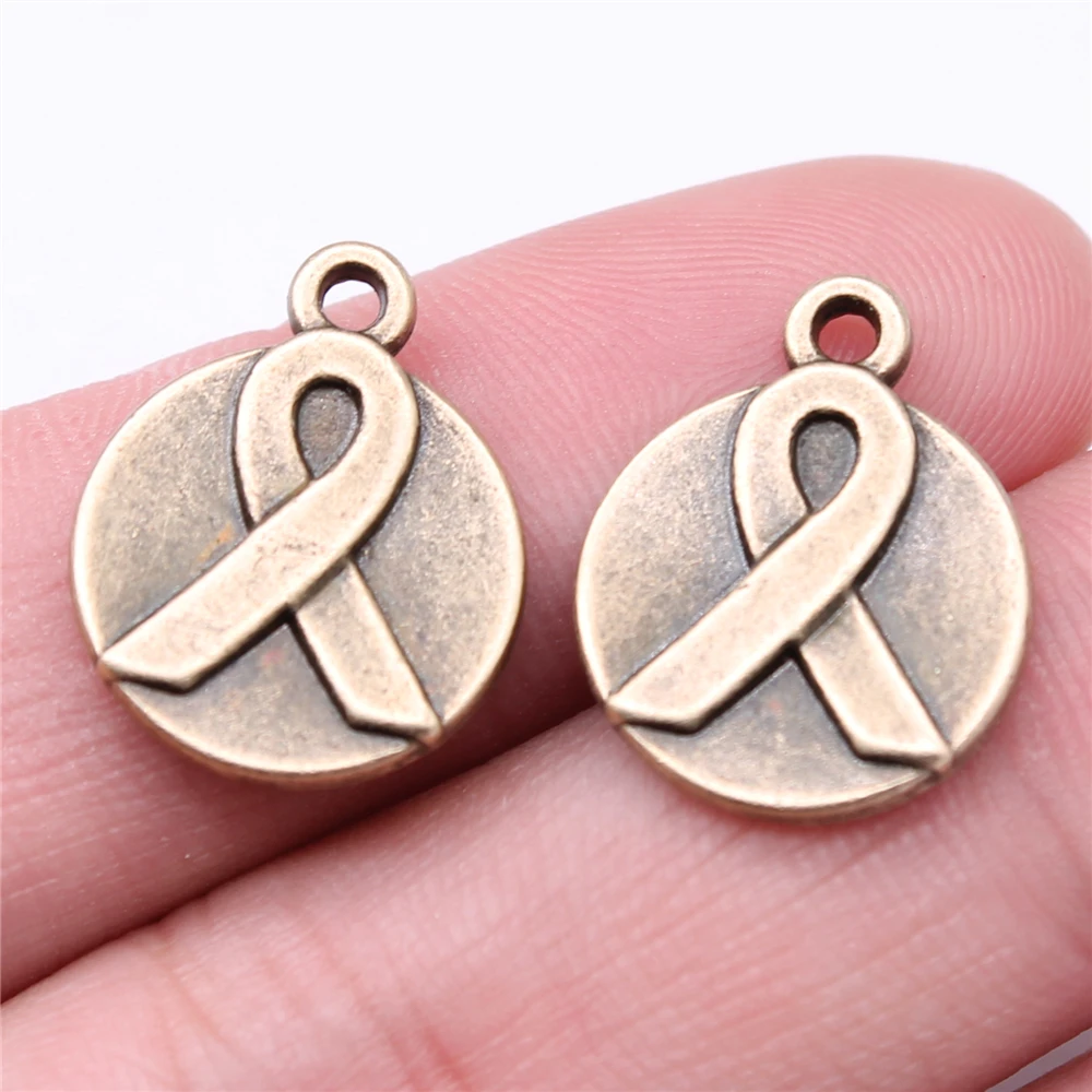 

WYSIWYG 10pcs Charms 19x15mm Ribbon Pendants For DIY Jewelry Making Jewelry Findings Antique Bronze Color Alloy Charms Pendant