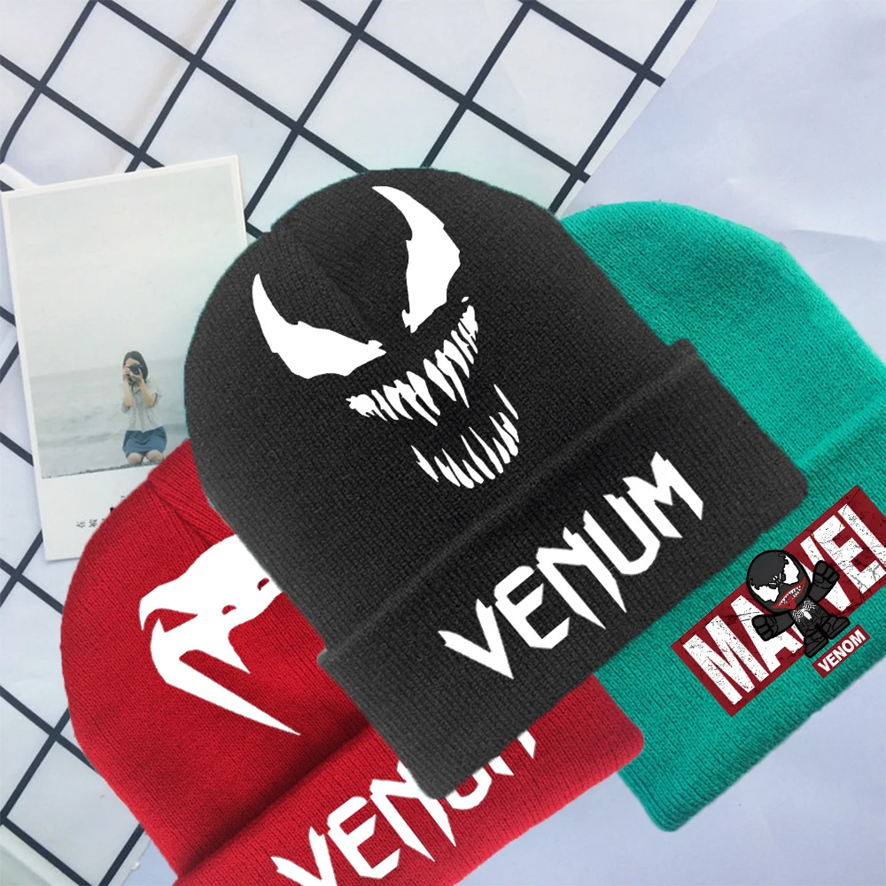 

Marvel Venom 2 Hat Cartoon Children's Knitted Hat Warm Hood Winter Printing Acrylic aldult Boys and Girls Birthday Gifts