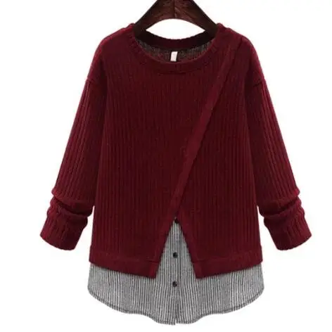 Женские блузки размера плюс 5XL имитация двух частей одежда 2020 весеннее кимоно