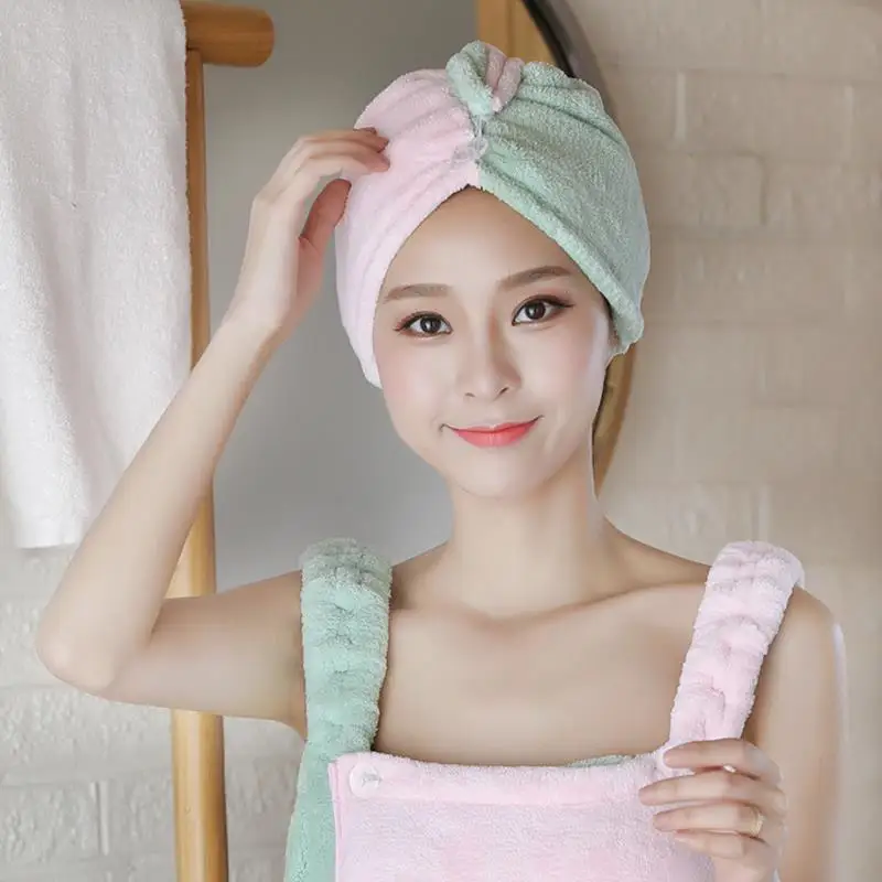 

Microfiber Shower Cap Hair Quick Drying Dryer Towel Bath Wrap Cap Bath Accessory