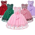 Летнее платье для маленьких девочек с цветочным рисунком, платья для вечевечерние Нины, свадебное платье принцессы, милый вечерний наряд для девочек, длинная детская одежда для подружки невесты