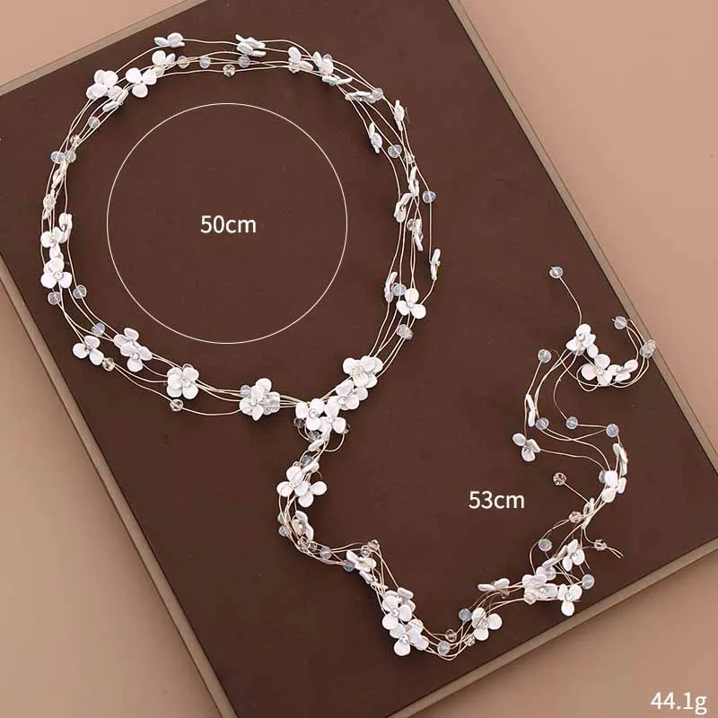 Жемчужная Повязка для волос белый цветочный обруч тиара простой головной убор