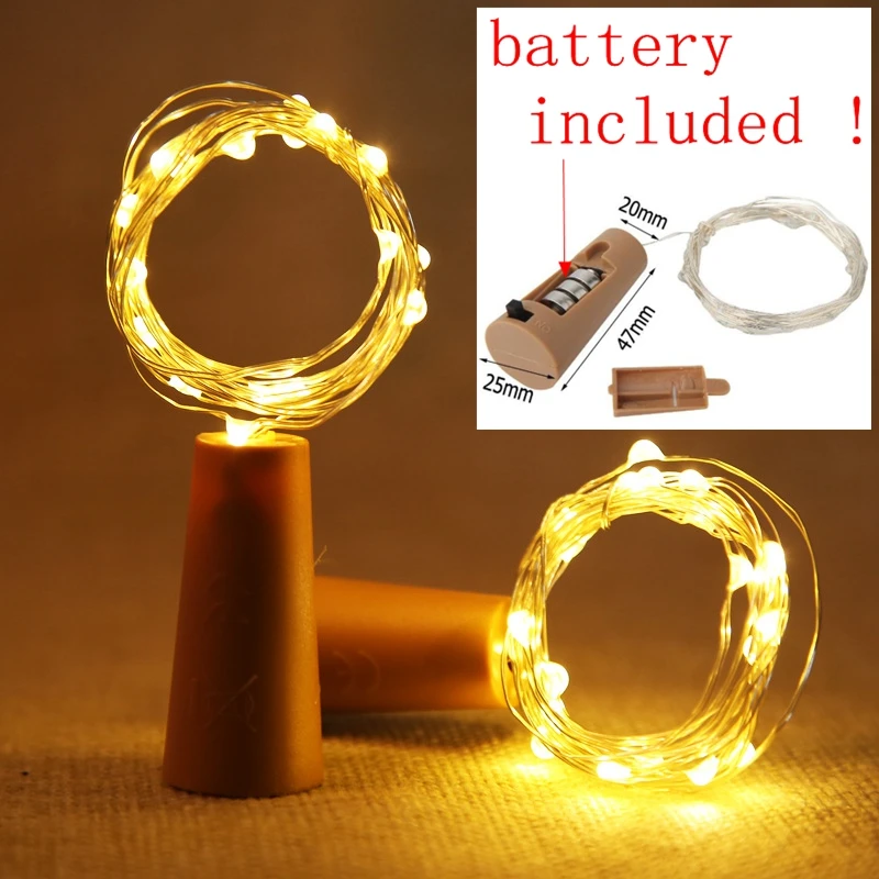 

Garland Wine Bottle Lights with Cork Copper Wire Colorful Fairy Lights String for Party Wedding Decor Battery Included Wholesale