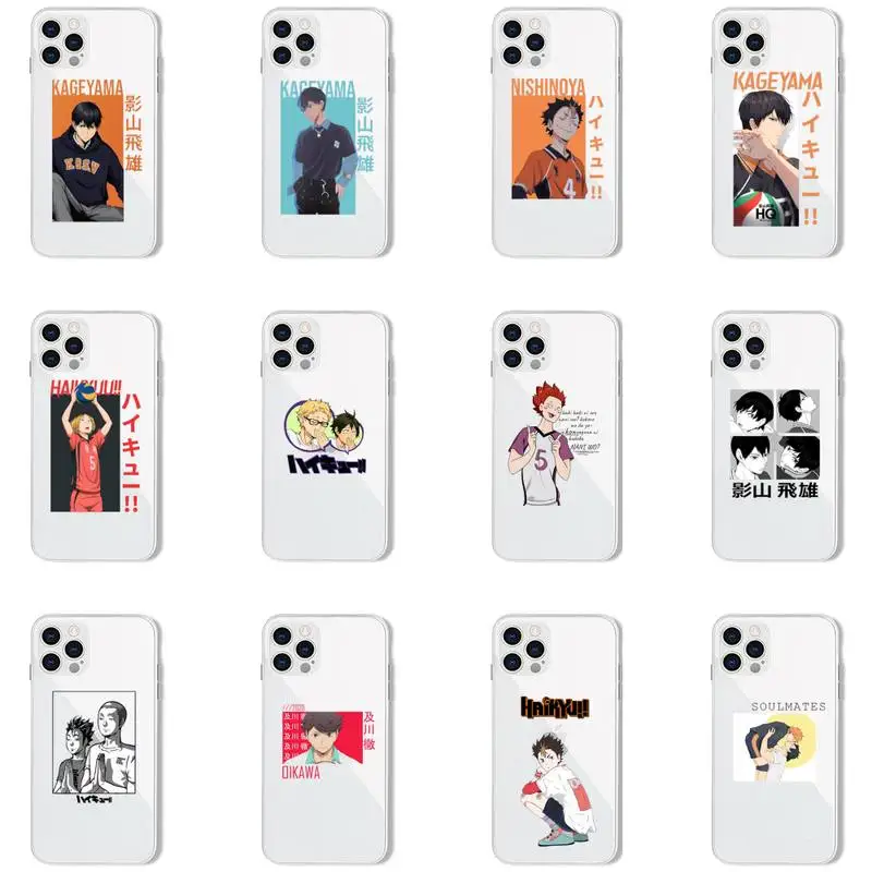 

Japan anime Haikyuu Phone Case Transparent for iPhone 7 8 11 12 13 s mini pro X XS XR MAX Plus