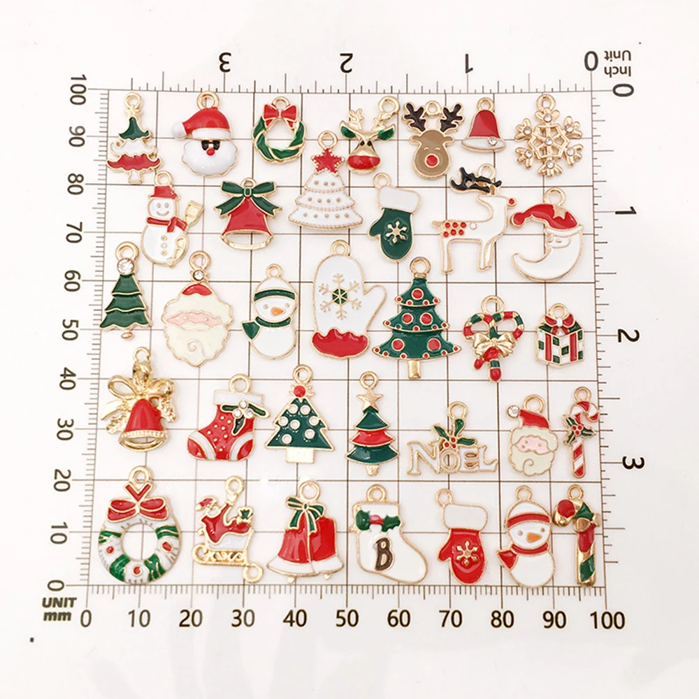 Смешанные 38 шт. рождественские масляные серьги капли Подвеска Diy Ювелирные