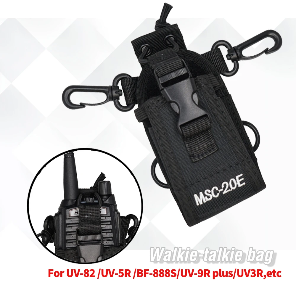 msc 20e nylon multi function pouch bag holster carry case for mototrola baofeng 888s uv 5r uv 82 uv 9r plus bf888s walkie talkie free global shipping