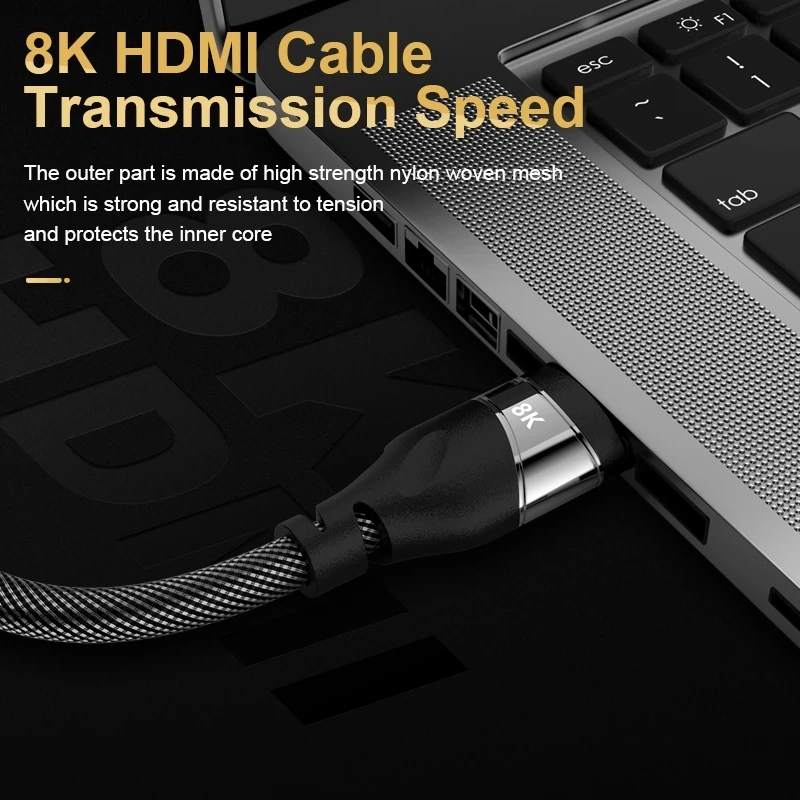 Высокоскоростной кабель HD 48 Гбит/с 8K @ 60 Гц 4K 120 HDMI-совместимый 2 1 с плетеным шнуром