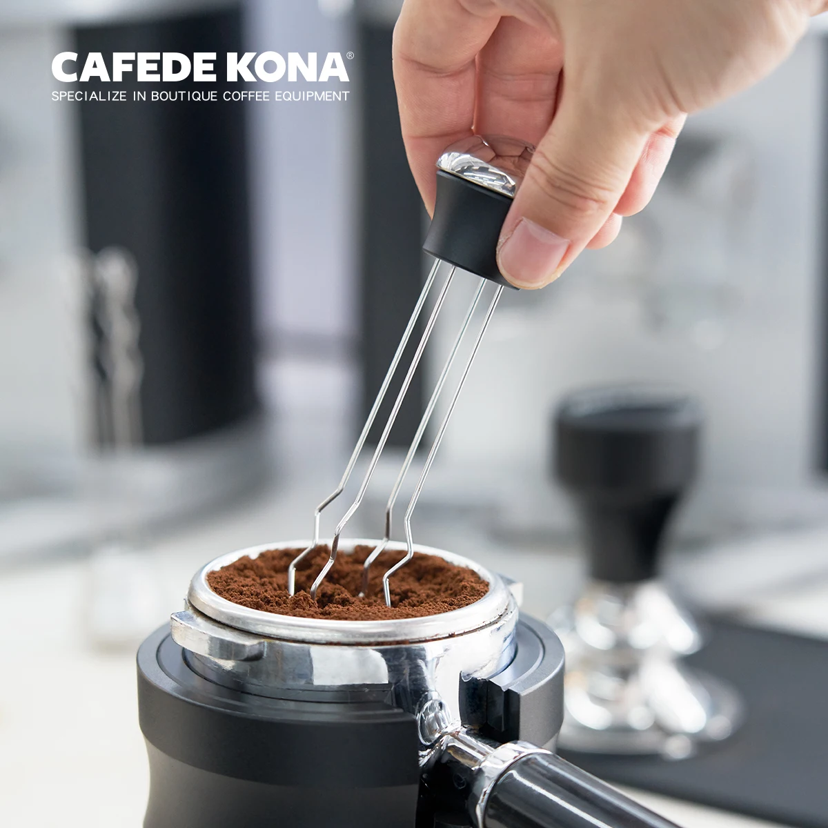 CAFEDEKONA Espresso Needle Distribution Tool Offers Level Tamping Distribution Of Ground Coffee Barista Tamper Distributor