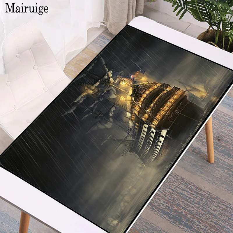 

Ships Sea Light Rain Large Gamer Mouse Pad Anime Mousepad Locking Edge Laptop PC Gaming Accessories Keyboard Notebook Desk Mat