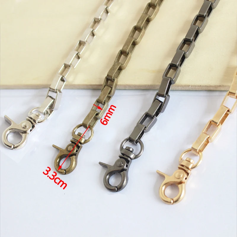 

DIY 40cm-160cm Gold, Silver, Gun Black, Bronze 6mm Metal Replacement Chain Shoulder Bag Straps for Handbags, Purse Handles