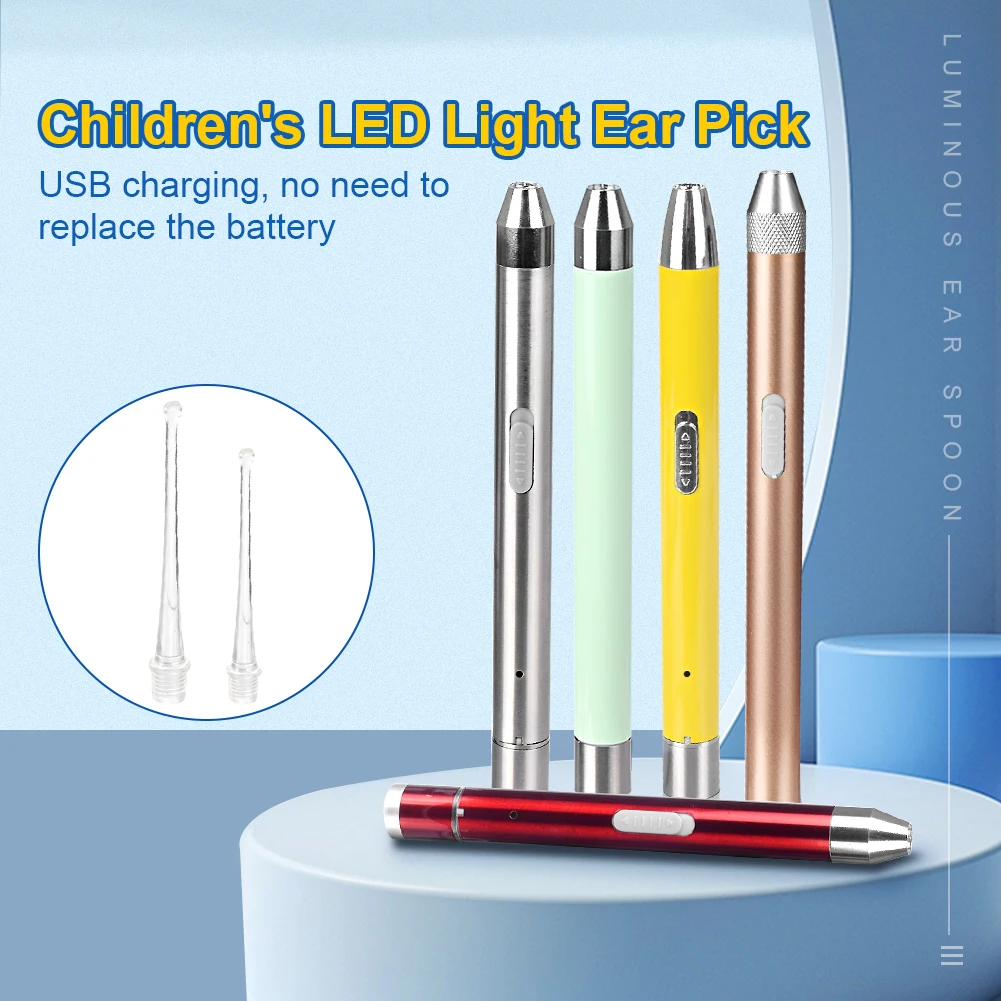 

Ушной светильник из нержавеющей стали, ушной светильник, ушной светильник, ушной воск, инструмент для очистки, ручка-карандаш со светодиодн...