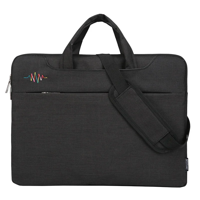 Multi-size Laptop Shoulder Bag Retro Zipper Notebook Computer Liner Messenger Bag Business Waterproof Short Trip Crossbody Bag