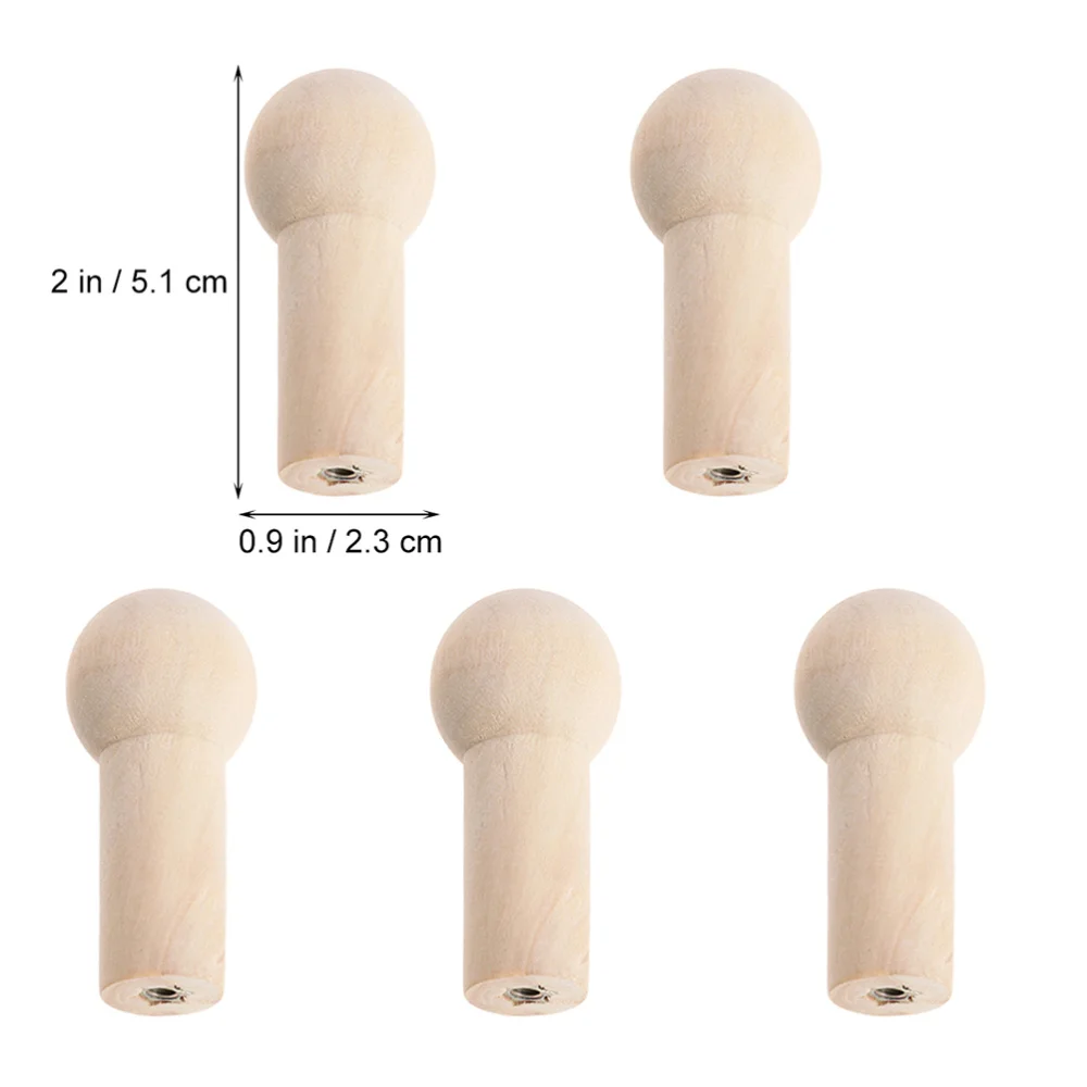 

10pcs Wooden Pegs Simple Doll Pegs with Screw Nut Hook Hanger Accessories