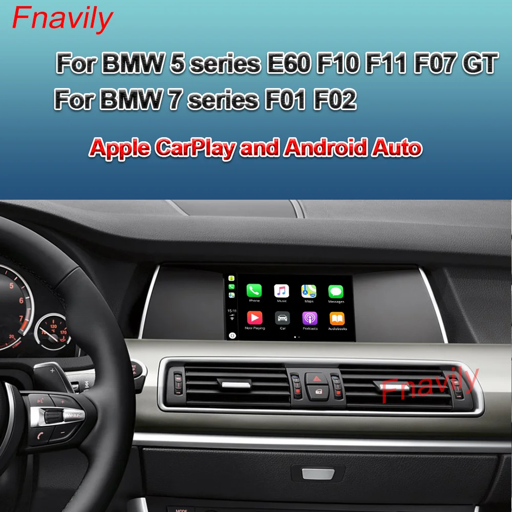 Fnavily OEM Модернизированный беспроводной CarPlay для BMW 5 7 серии F10 F11 F07 GT F01 F02 E60 Apple и Android