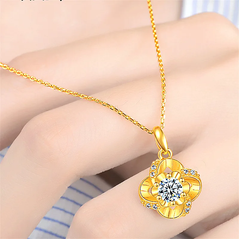 Изысканное женское колье из циркония с золотым цветком сливы аксессуары для